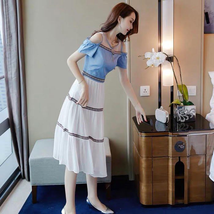 Chanel女裝 香奈兒連衣裙 法國專櫃同步 2019新款 法國小眾夏季中長款 修身氣質連衣裙  xly1427